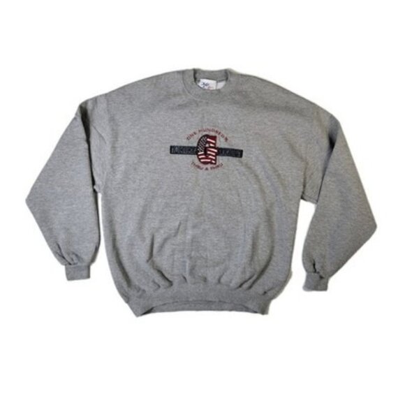 M&C Sport Sweatshirt Men's XL American Grandpa One Hundred % Gray Crew Patriotic - Picture 1 of 11